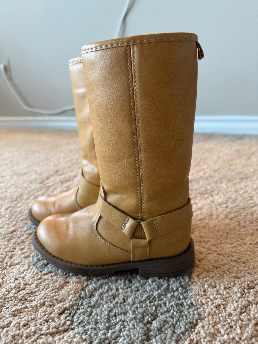 Carter's Kids Tan Mid-Calf Harness Boots
